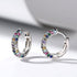 Multicolor Paved 14K White Gold Plated Cubic Zirconia Women Huggie Hoop Earrings